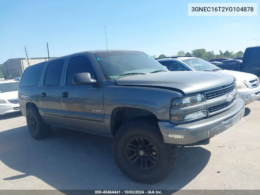 2000 Chevrolet Suburban 1500 Ls VIN: 3GNEC16T2YG104878 Lot: 40464441