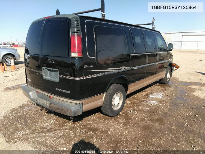 2000 Chevrolet Express Upfitter Pkg. VIN: 1GBFG15R3Y1258641 Lot: 40565035