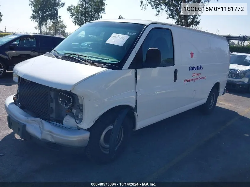 2000 Chevrolet Express VIN: 1GCEG15M0Y1181772 Lot: 40573394