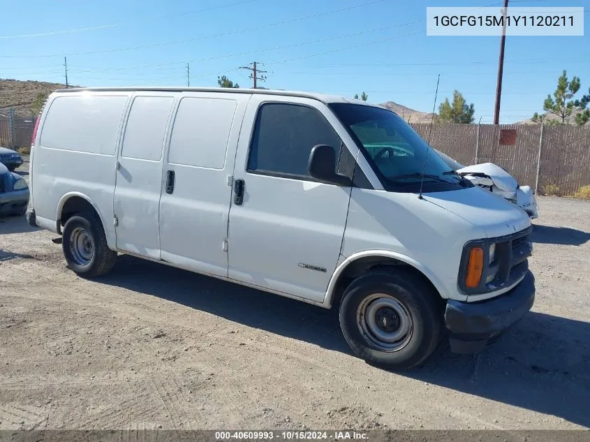 2000 Chevrolet Express VIN: 1GCFG15M1Y1120211 Lot: 40609993