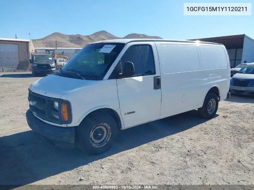 2000 Chevrolet Express VIN: 1GCFG15M1Y1120211 Lot: 40609993