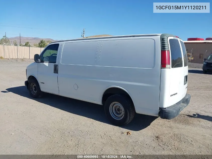 2000 Chevrolet Express VIN: 1GCFG15M1Y1120211 Lot: 40609993