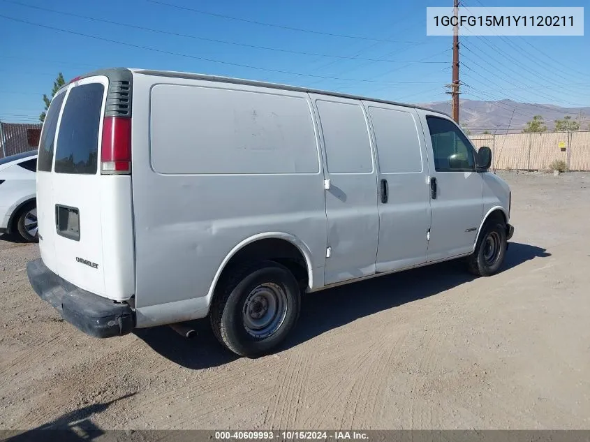 2000 Chevrolet Express VIN: 1GCFG15M1Y1120211 Lot: 40609993