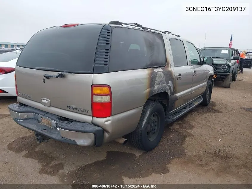 2000 Chevrolet Suburban 1500 Lt VIN: 3GNEC16T3YG209137 Lot: 40610742