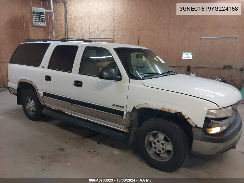 2000 Chevrolet Suburban 1500 Ls VIN: 3GNEC16T9YG224158 Lot: 40703929