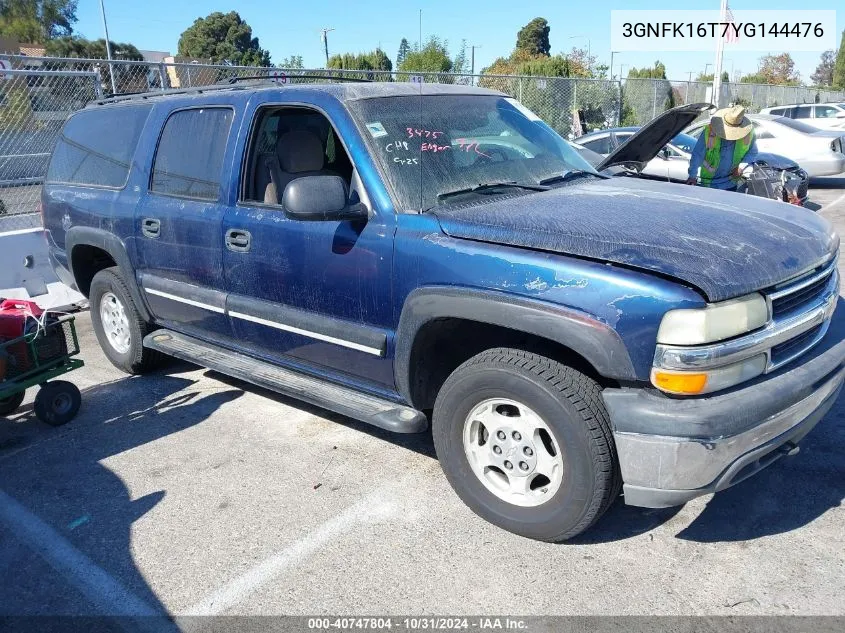 2000 Chevrolet Suburban 1500 Ls VIN: 3GNFK16T7YG144476 Lot: 40747804