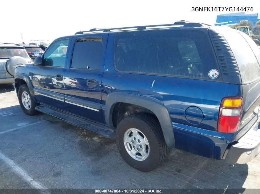 2000 Chevrolet Suburban 1500 Ls VIN: 3GNFK16T7YG144476 Lot: 40747804