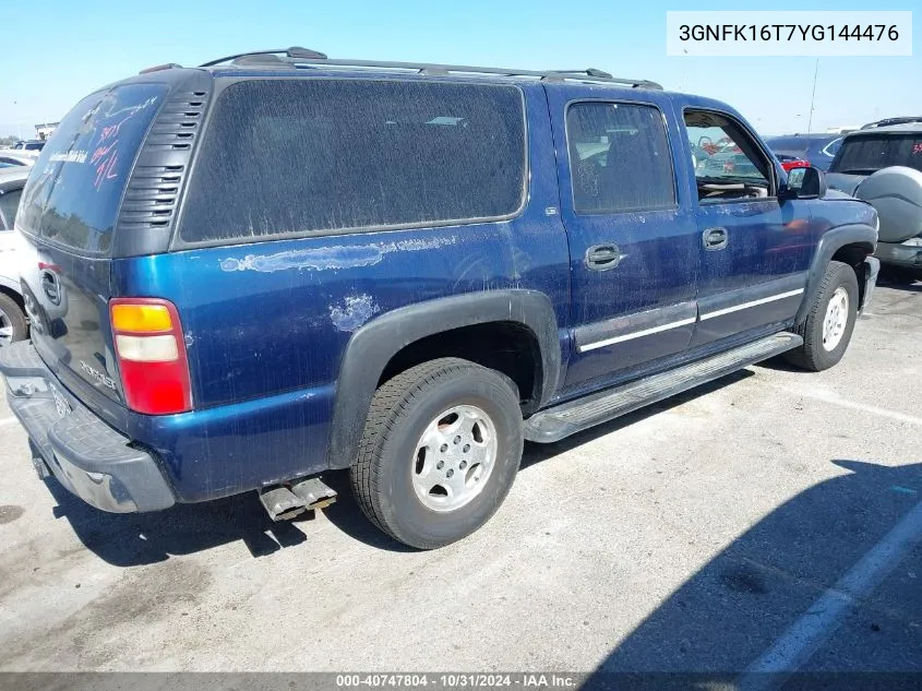 2000 Chevrolet Suburban 1500 Ls VIN: 3GNFK16T7YG144476 Lot: 40747804