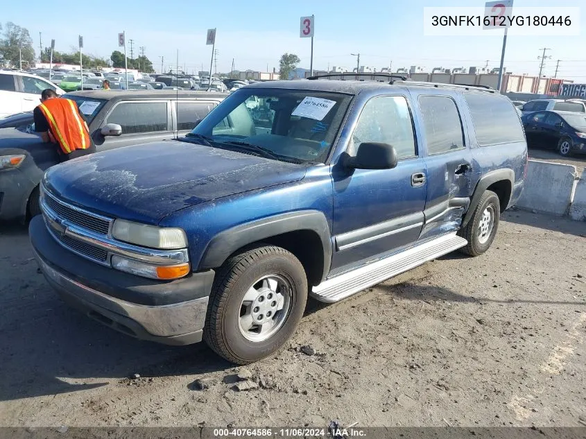 2000 Chevrolet Suburban 1500 Ls VIN: 3GNFK16T2YG180446 Lot: 40764586