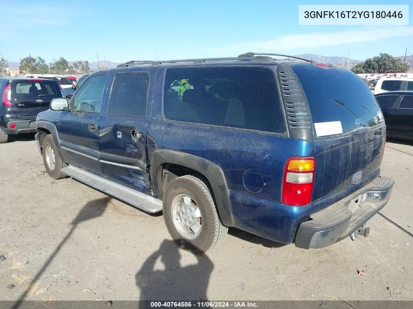 2000 Chevrolet Suburban 1500 Ls VIN: 3GNFK16T2YG180446 Lot: 40764586