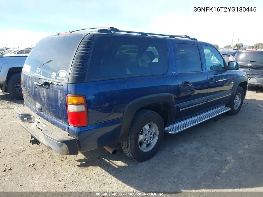 2000 Chevrolet Suburban 1500 Ls VIN: 3GNFK16T2YG180446 Lot: 40764586