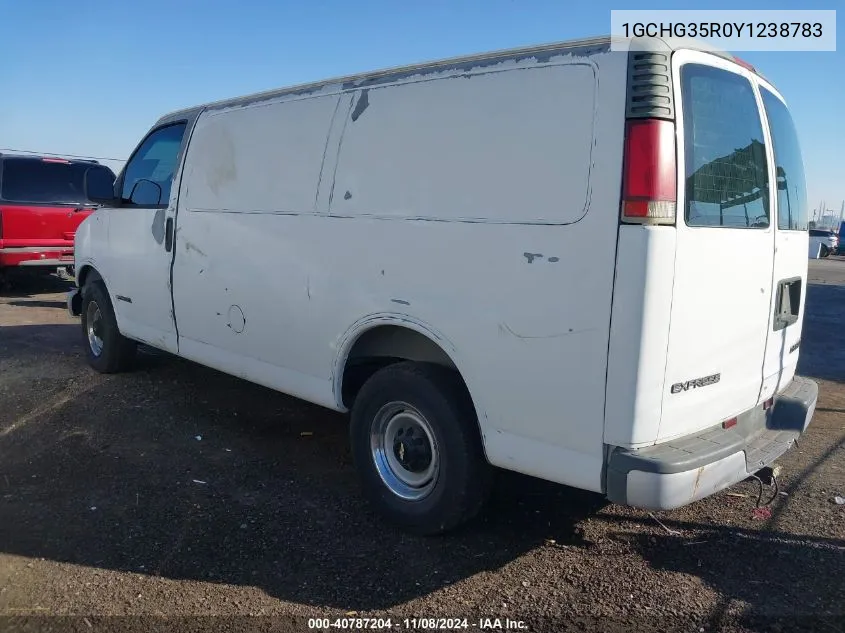 2000 Chevrolet Express VIN: 1GCHG35R0Y1238783 Lot: 40787204