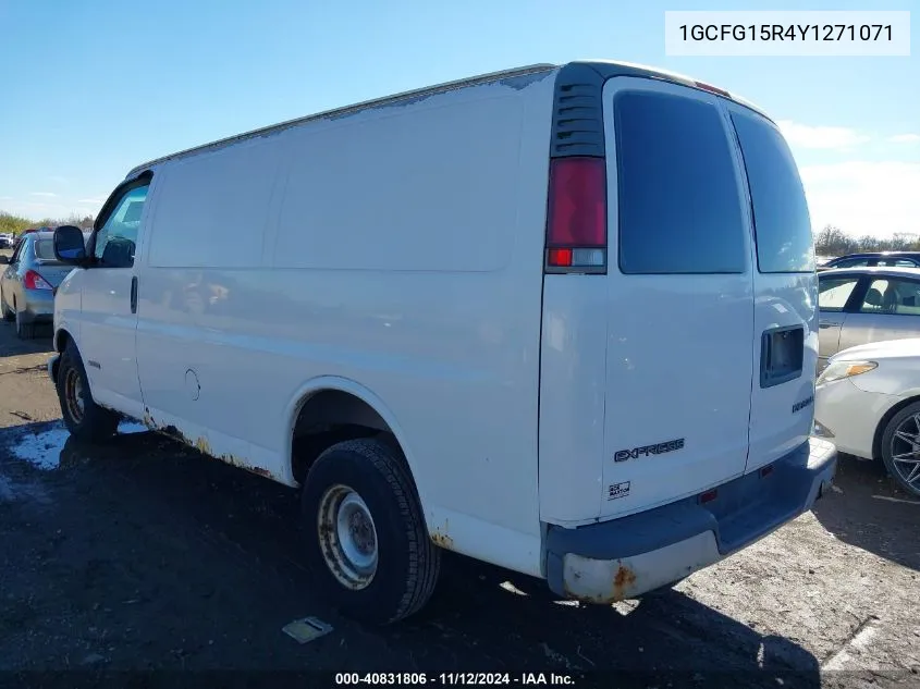 2000 Chevrolet Express VIN: 1GCFG15R4Y1271071 Lot: 40831806