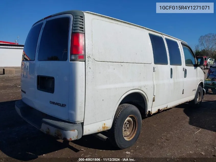 2000 Chevrolet Express VIN: 1GCFG15R4Y1271071 Lot: 40831806