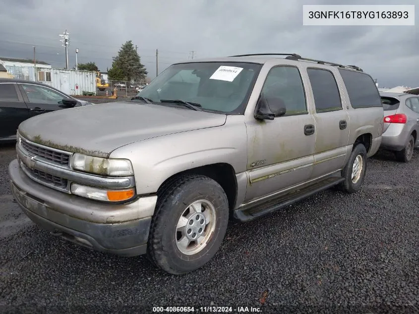 2000 Chevrolet Suburban 1500 Ls VIN: 3GNFK16T8YG163893 Lot: 40860654