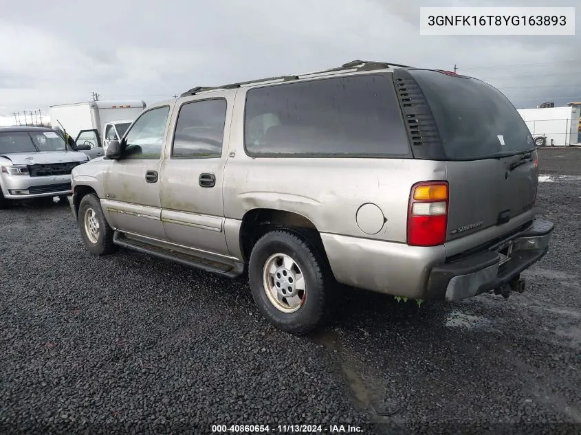 2000 Chevrolet Suburban 1500 Ls VIN: 3GNFK16T8YG163893 Lot: 40860654