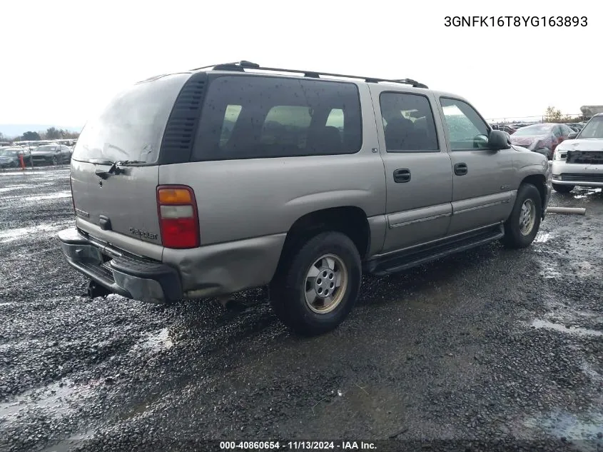 2000 Chevrolet Suburban 1500 Ls VIN: 3GNFK16T8YG163893 Lot: 40860654