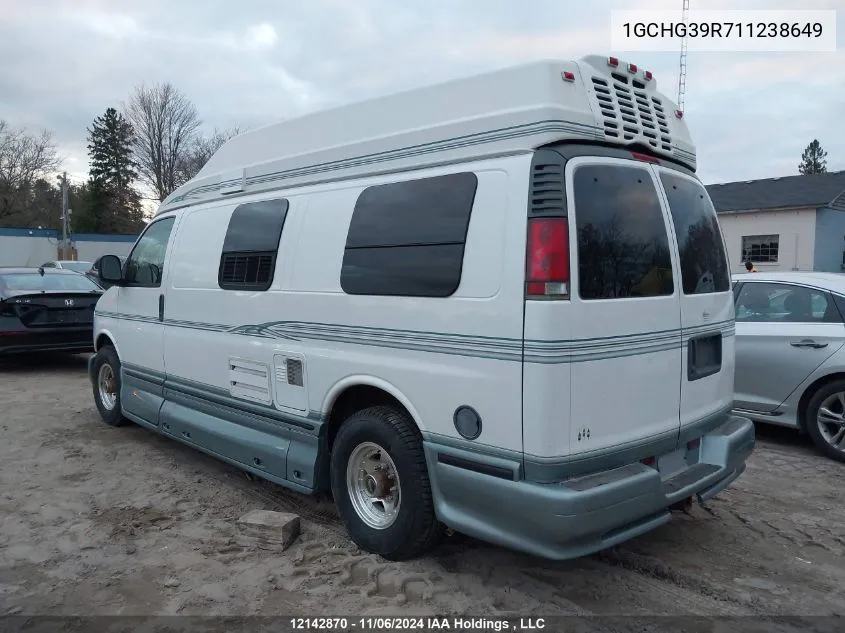 2001 Chevrolet Express Cargo Van VIN: 1GCHG39R711238649 Lot: 12142870