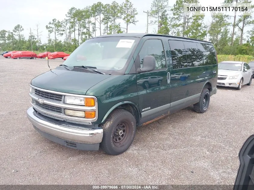 2001 Chevrolet Express VIN: 1GNFG15M511170154 Lot: 39979666