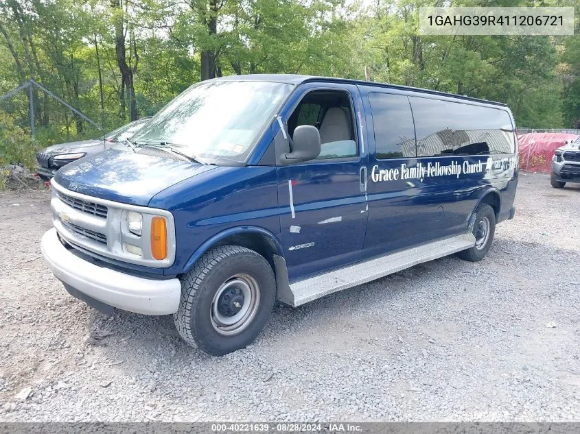 2001 Chevrolet Express VIN: 1GAHG39R411206721 Lot: 40221639