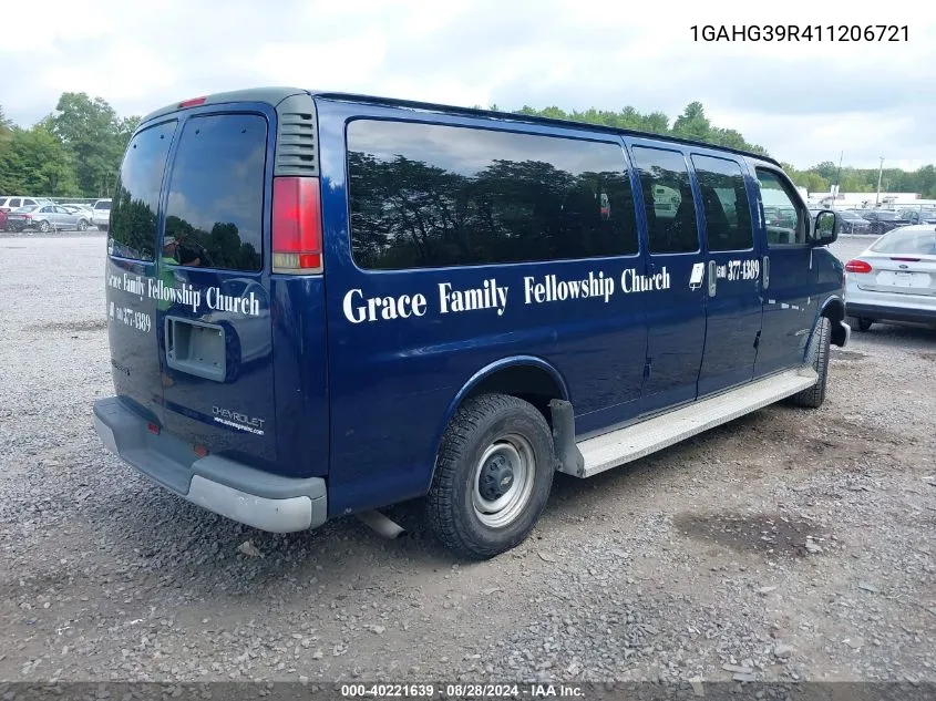 2001 Chevrolet Express VIN: 1GAHG39R411206721 Lot: 40221639