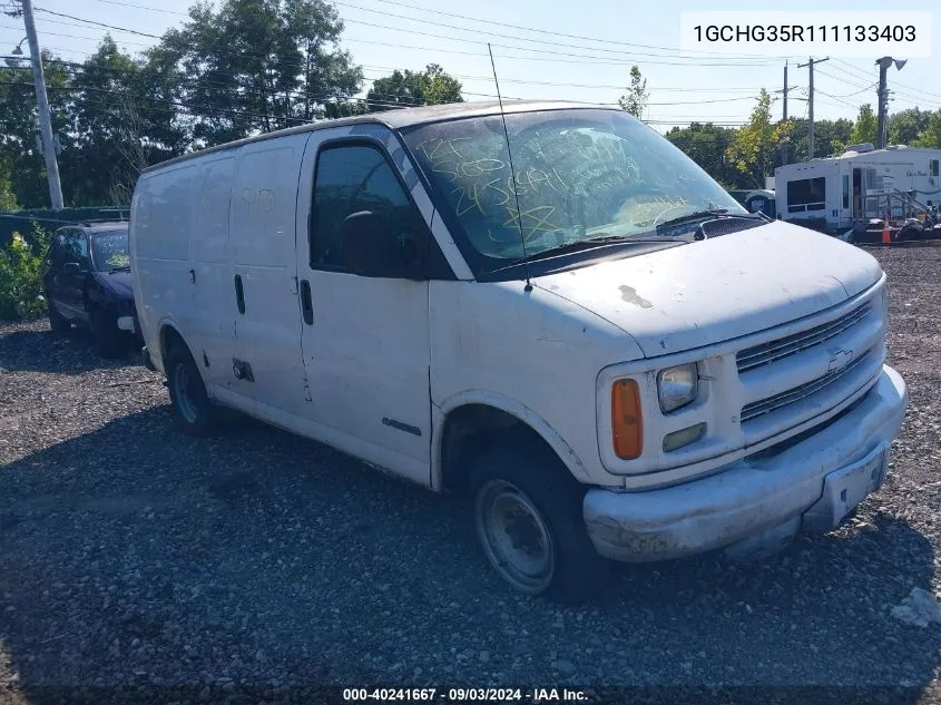 2001 Chevrolet Express VIN: 1GCHG35R111133403 Lot: 40241667