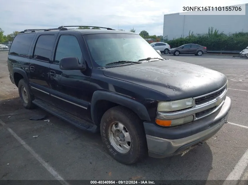 2001 Chevrolet Suburban 1500 Lt VIN: 3GNFK16T11G155706 Lot: 40340954