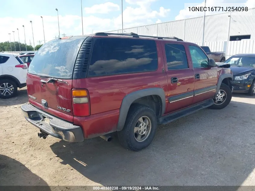 2001 Chevrolet Suburban 1500 Ls VIN: 1GNEC16T71J254098 Lot: 40388238