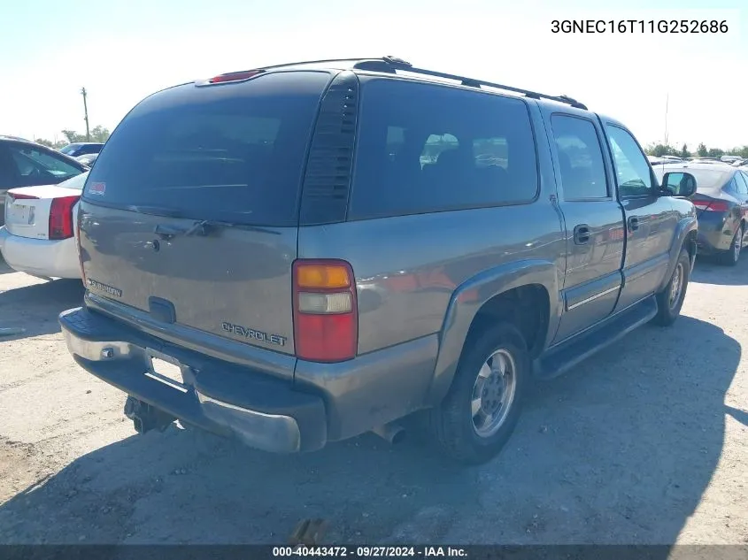 2001 Chevrolet Suburban 1500 Ls VIN: 3GNEC16T11G252686 Lot: 40443472