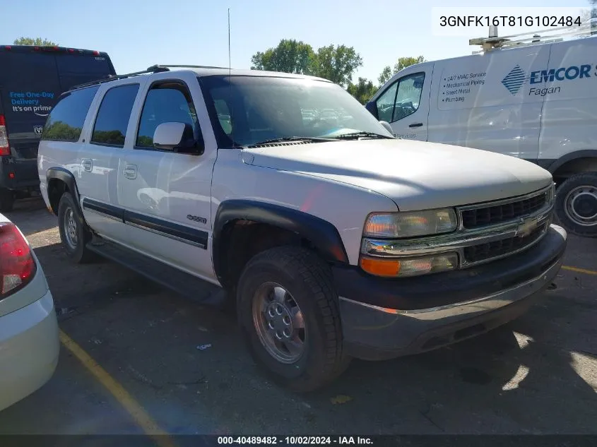 3GNFK16T81G102484 2001 Chevrolet Suburban 1500 Lt