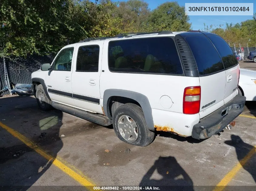 3GNFK16T81G102484 2001 Chevrolet Suburban 1500 Lt