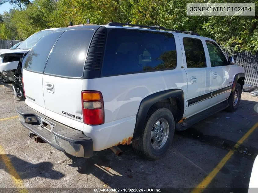 3GNFK16T81G102484 2001 Chevrolet Suburban 1500 Lt