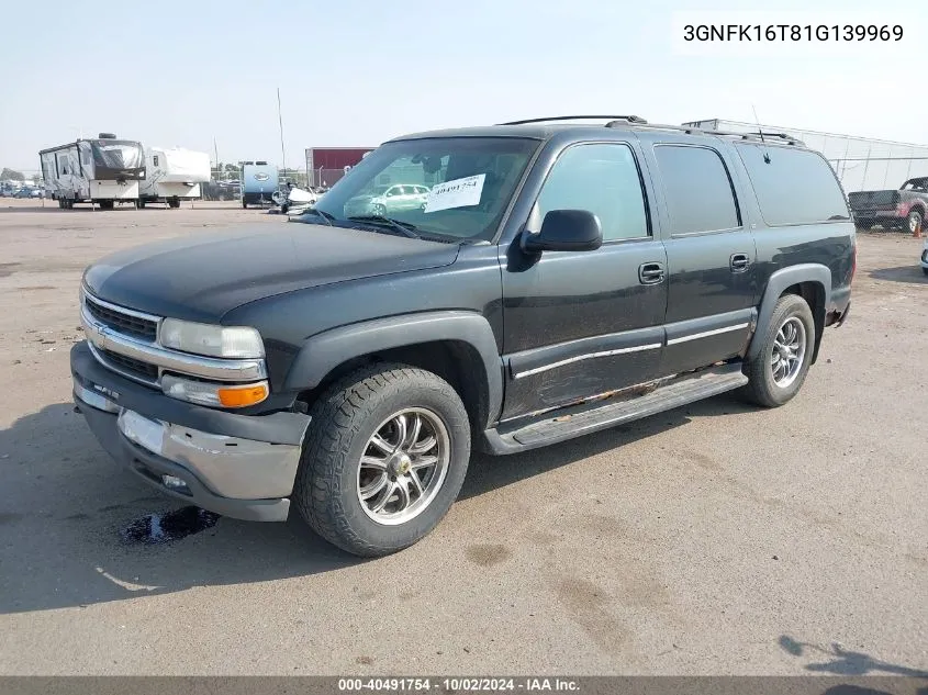 2001 Chevrolet Suburban 1500 Lt VIN: 3GNFK16T81G139969 Lot: 40491754