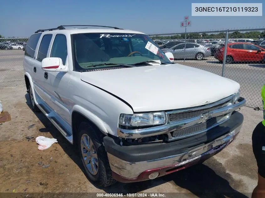 2001 Chevrolet Suburban 1500 Ls VIN: 3GNEC16T21G119323 Lot: 40506946