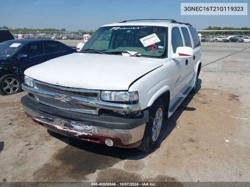 2001 Chevrolet Suburban 1500 Ls VIN: 3GNEC16T21G119323 Lot: 40506946