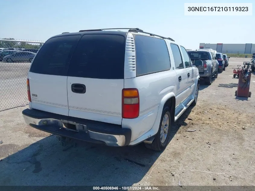 2001 Chevrolet Suburban 1500 Ls VIN: 3GNEC16T21G119323 Lot: 40506946