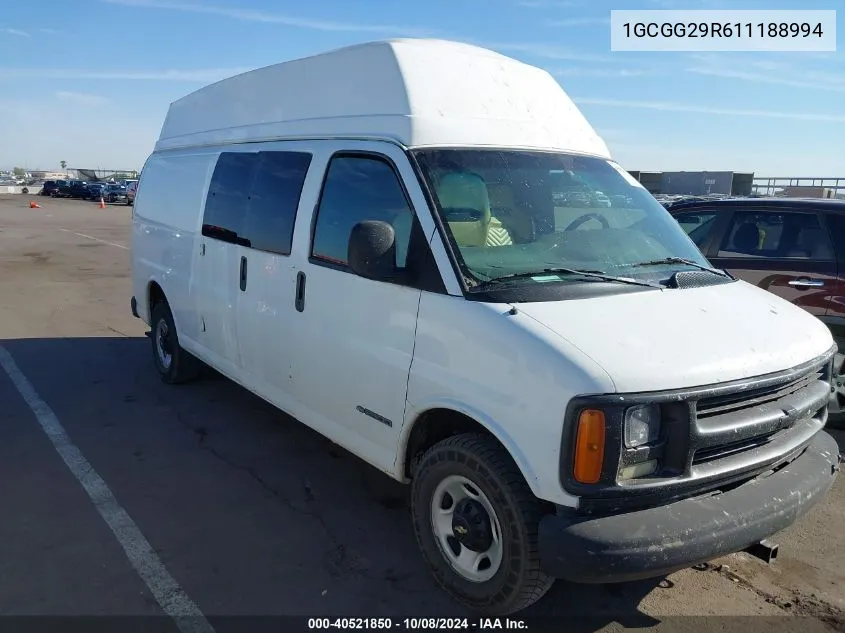 2001 Chevrolet Express G2500 VIN: 1GCGG29R611188994 Lot: 40521850