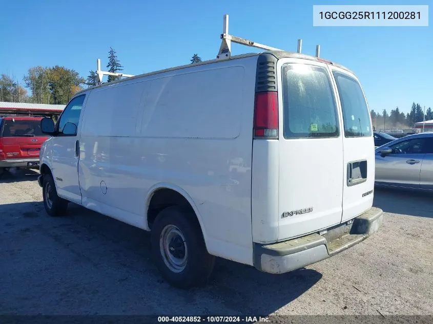 1GCGG25R111200281 2001 Chevrolet Express