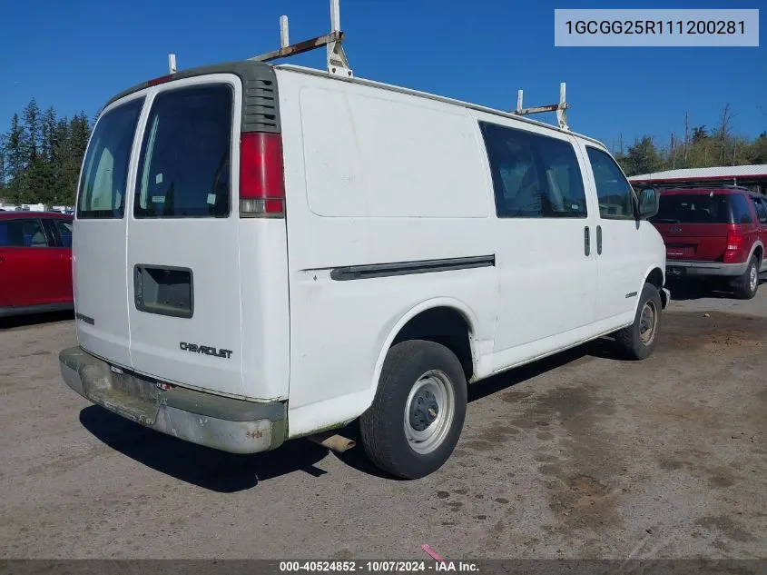 1GCGG25R111200281 2001 Chevrolet Express