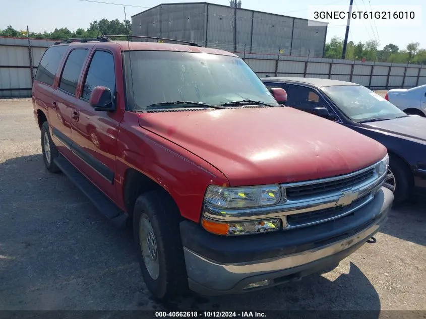 2001 Chevrolet Suburban 1500 Lt VIN: 3GNEC16T61G216010 Lot: 40562618