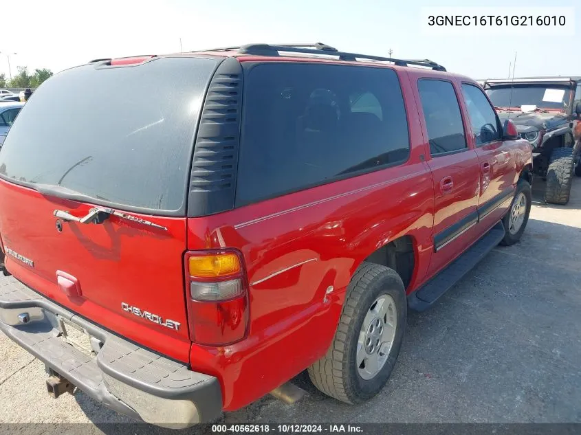 2001 Chevrolet Suburban 1500 Lt VIN: 3GNEC16T61G216010 Lot: 40562618