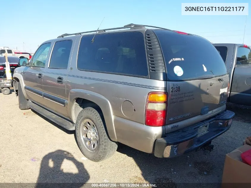 2001 Chevrolet Suburban 1500 Ls VIN: 3GNEC16T11G221177 Lot: 40567256