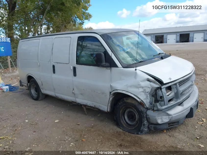 2001 Chevrolet Express VIN: 1GCFG15W311228322 Lot: 40579687