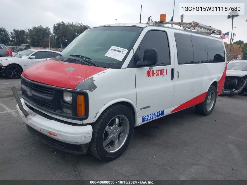 2001 Chevrolet Express VIN: 1GCFG15W911187680 Lot: 40608030