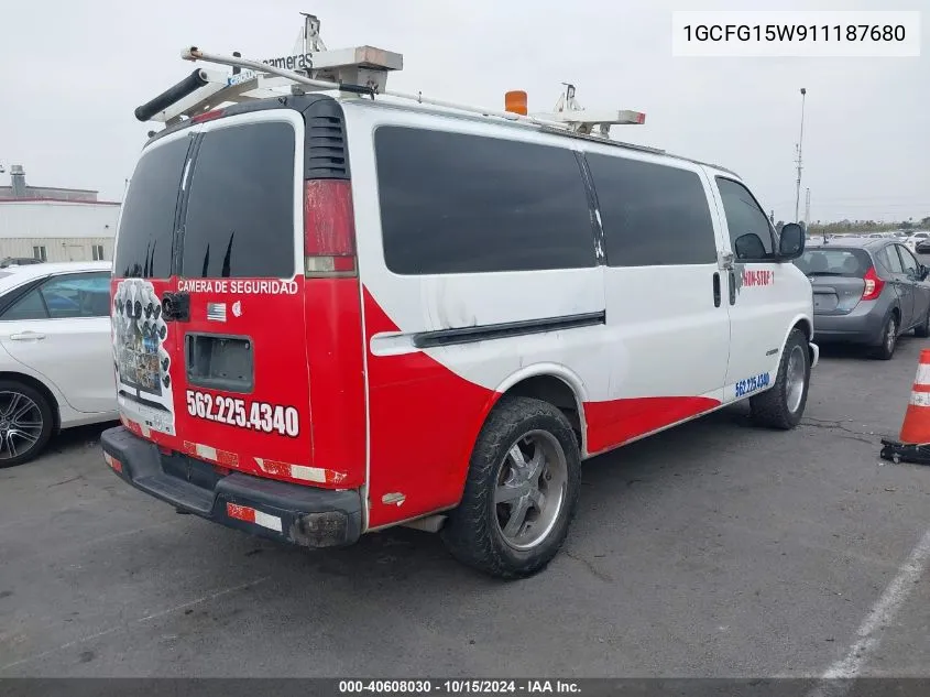 2001 Chevrolet Express VIN: 1GCFG15W911187680 Lot: 40608030