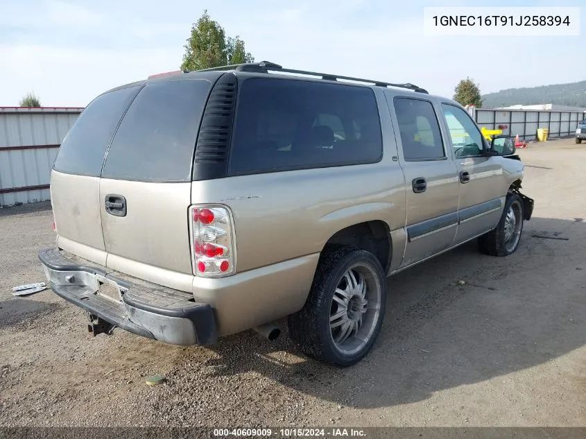 2001 Chevrolet Suburban 1500 Ls VIN: 1GNEC16T91J258394 Lot: 40609009