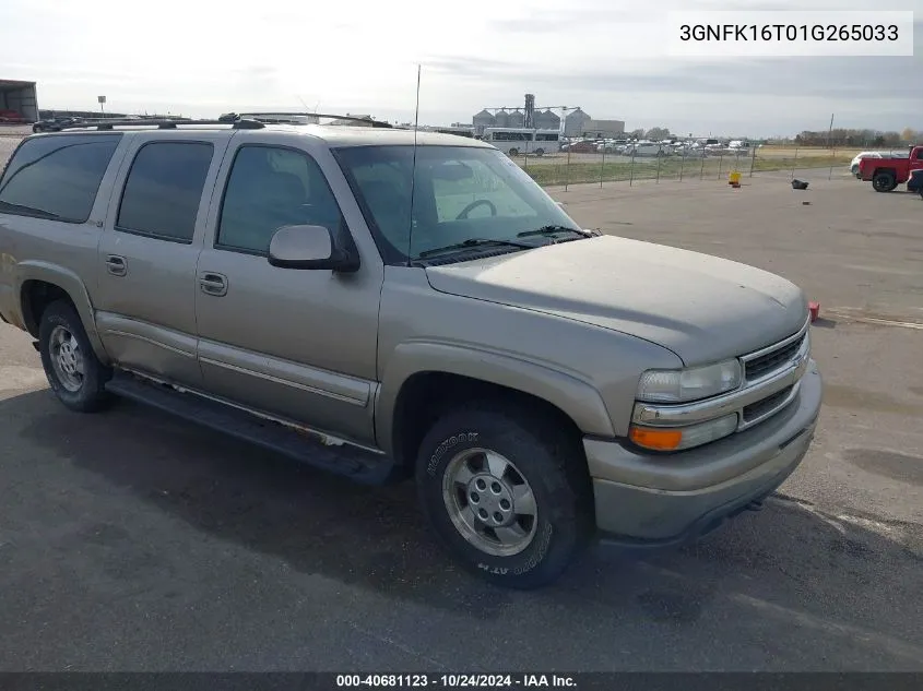 2001 Chevrolet Suburban 1500 Lt VIN: 3GNFK16T01G265033 Lot: 40681123