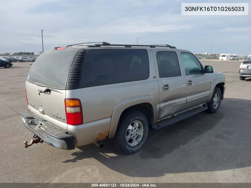 2001 Chevrolet Suburban 1500 Lt VIN: 3GNFK16T01G265033 Lot: 40681123