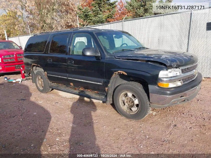 2001 Chevrolet Suburban 1500 Lt VIN: 1GNFK16T31J287171 Lot: 40689723