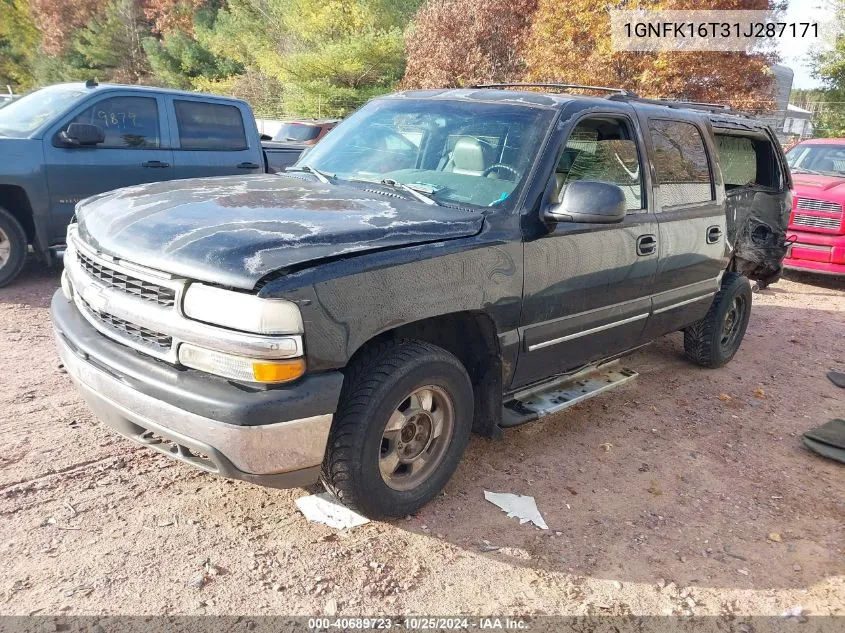 2001 Chevrolet Suburban 1500 Lt VIN: 1GNFK16T31J287171 Lot: 40689723